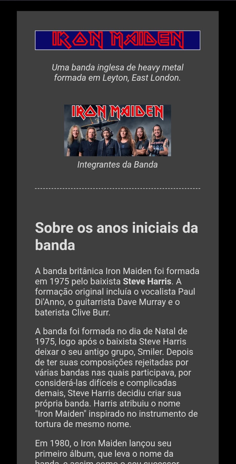 Projeto Tributo Iron Maiden